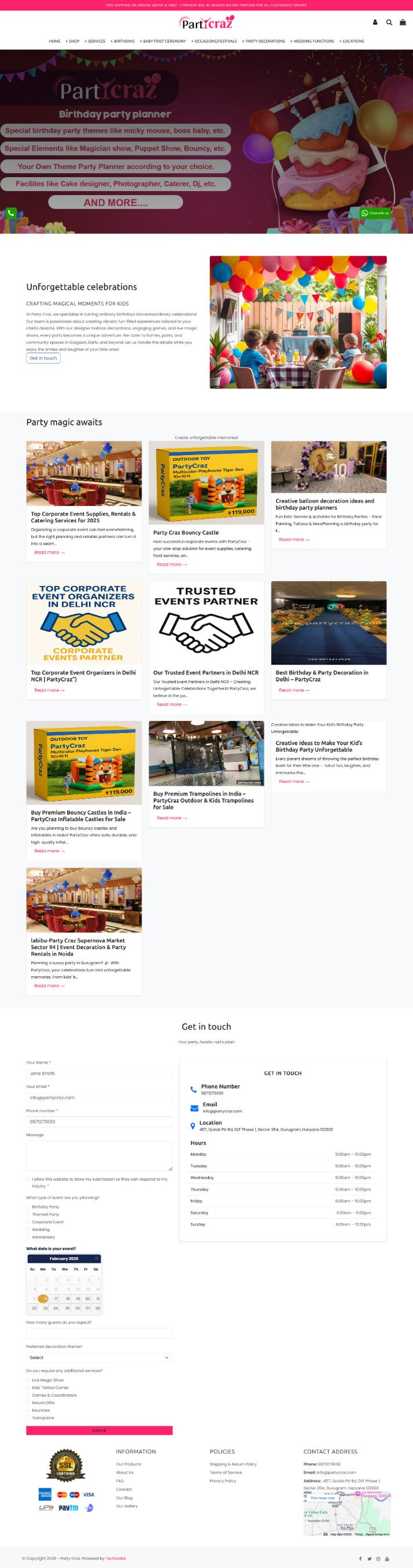 PartyCraz – Birthday Party Planner & Event Decoration