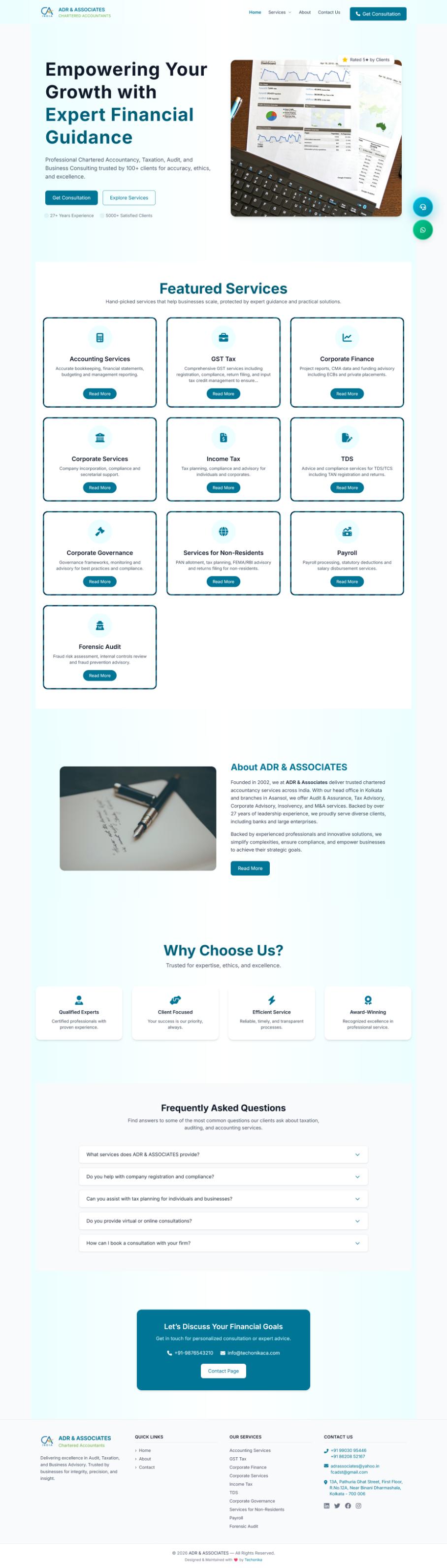 ADR & Associates – Chartered Accountancy & Financial Advisory