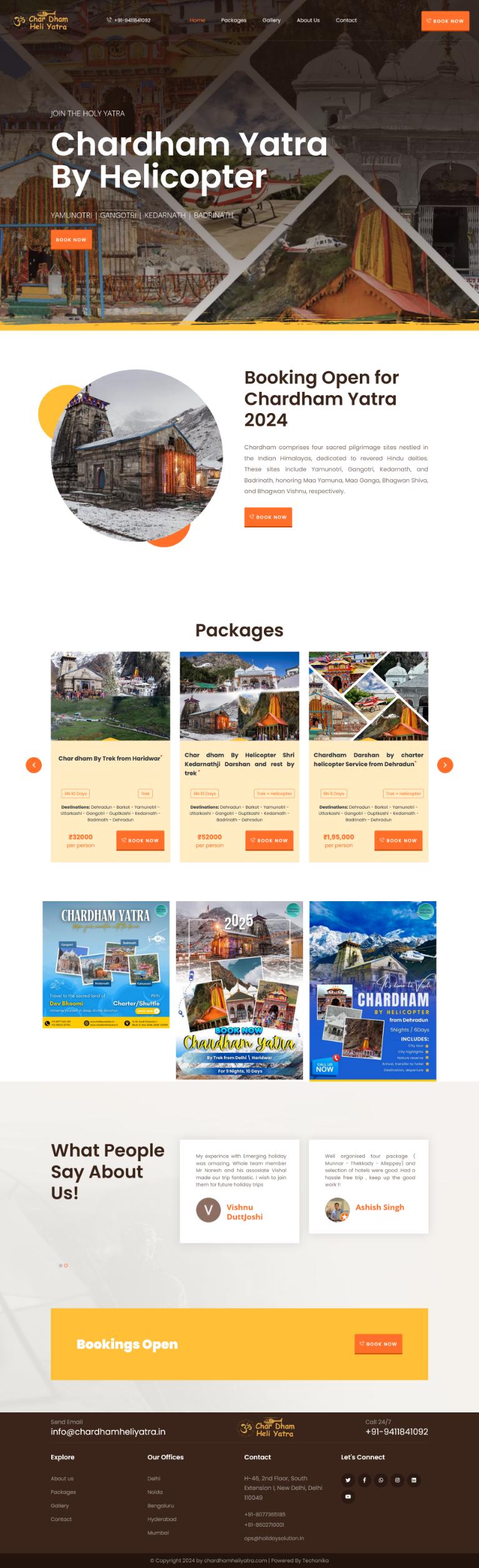 Chardham Heli Yatra – Helicopter Pilgrimage Packages