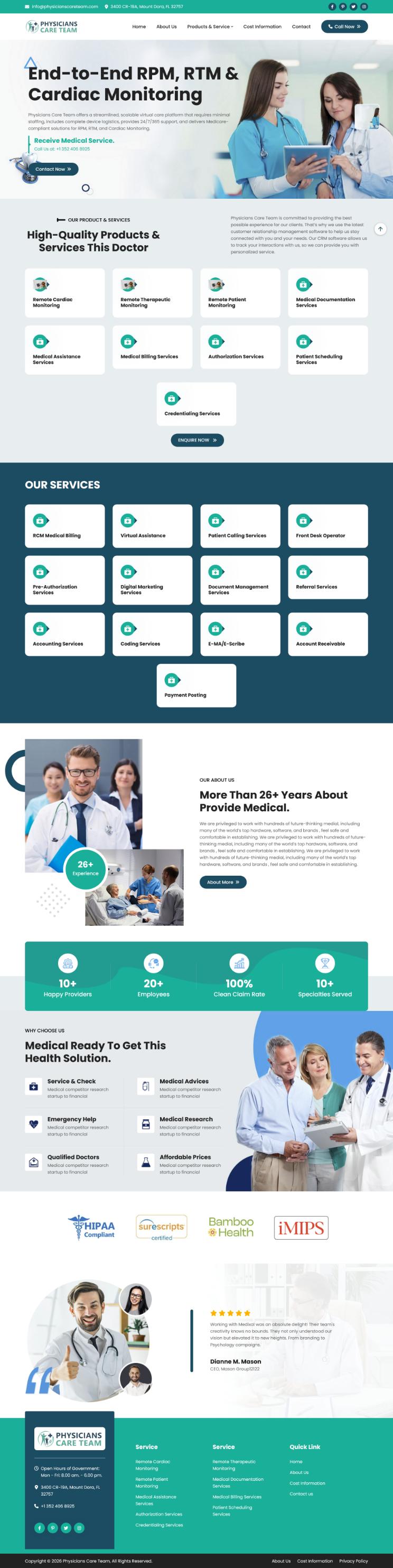 Physicians Care Team – RPM, RTM & Cardiac Monitoring Services, Florida